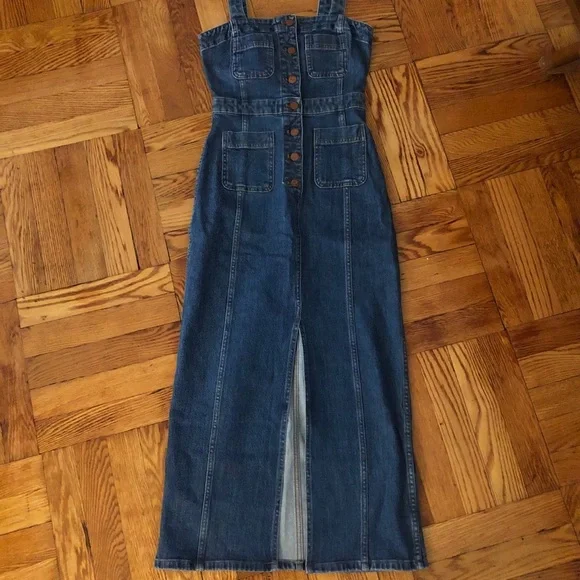 Madewell Dungaree Denim Dress Size 0 - Picture 4 of 11